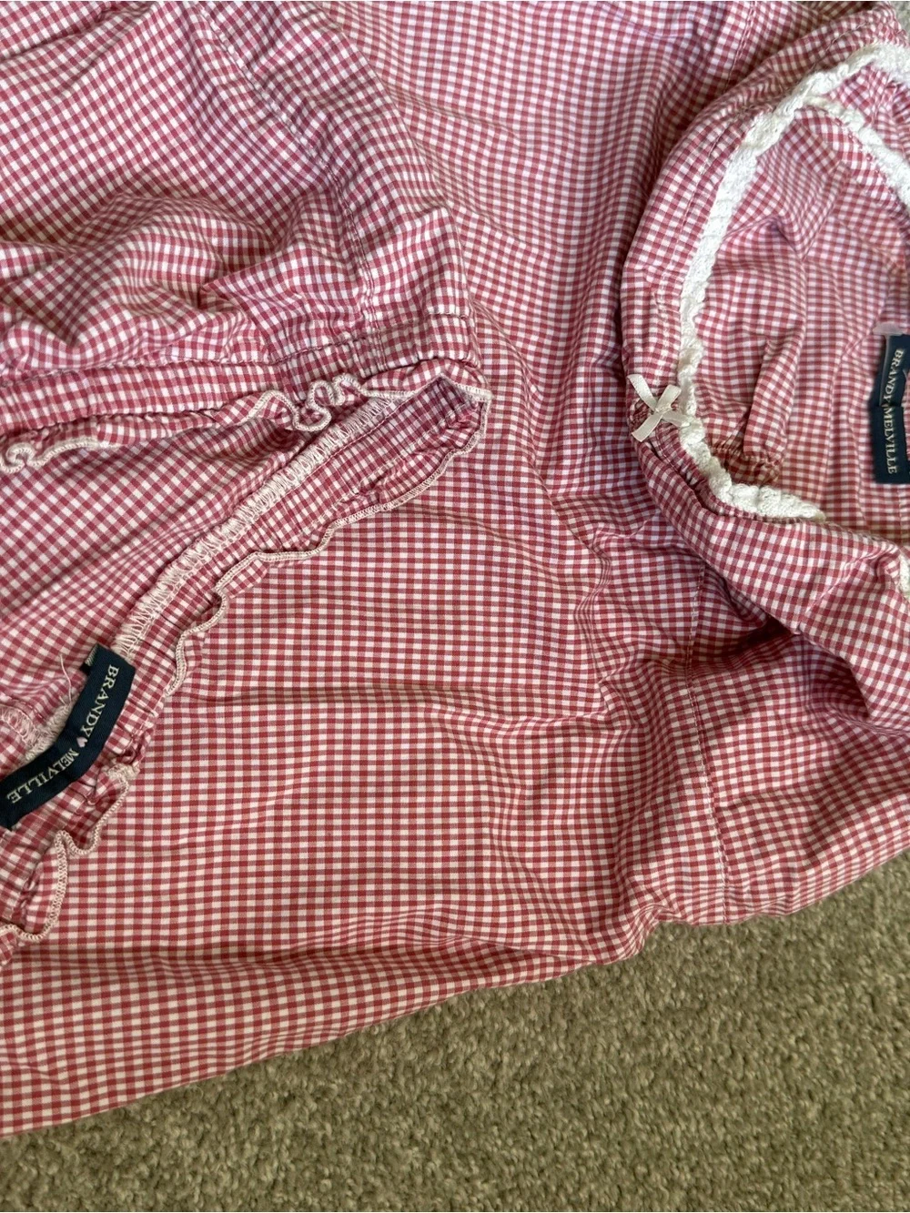 Brandy Melville Red Gingham Cami & Short Sleep Set - Picture 4 of 4